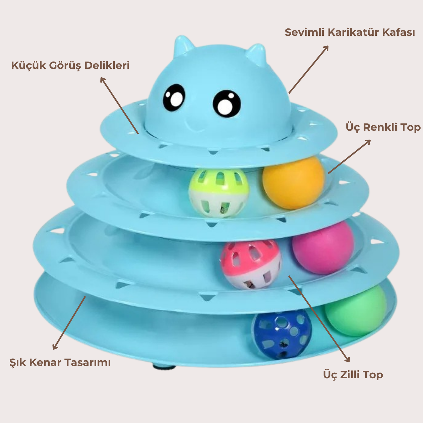 PatiKöşk™ 3 Katlı Kedi Oyuncağı