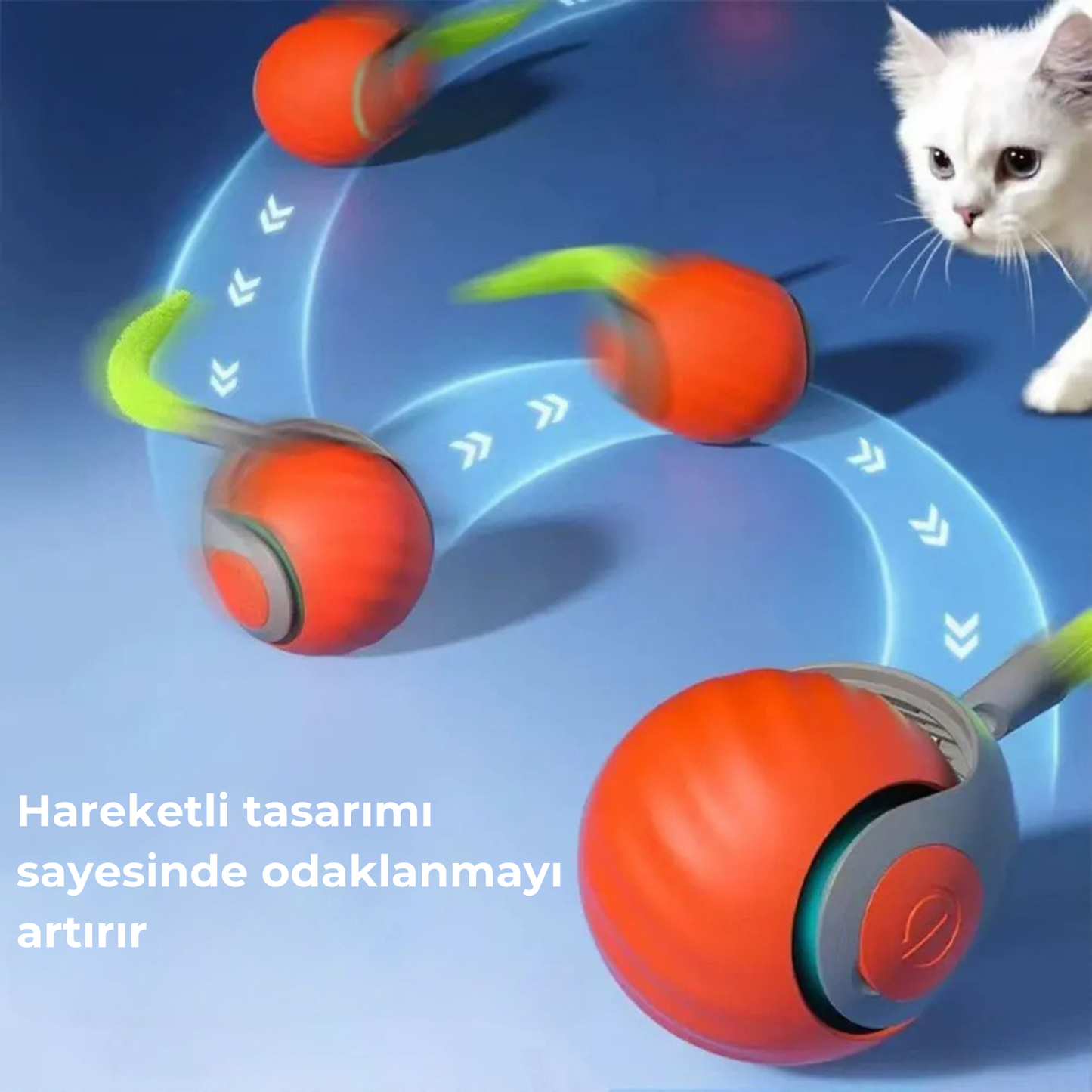 PatiKöşk™ Etkileşimli Otomatik Şarjlı ve Hareketli Kedi Oyuncağı