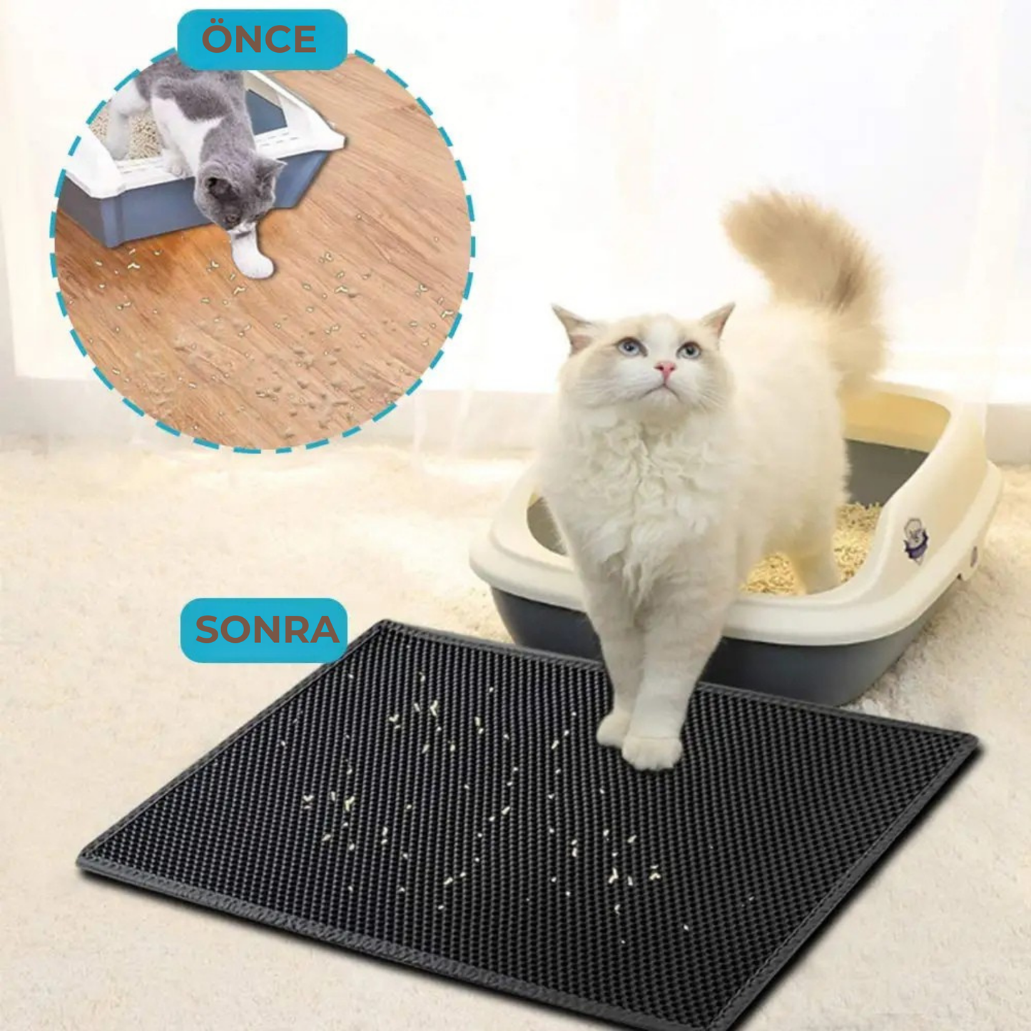 PatiKöşk™ Kedi Tuvalet Önü Paspası