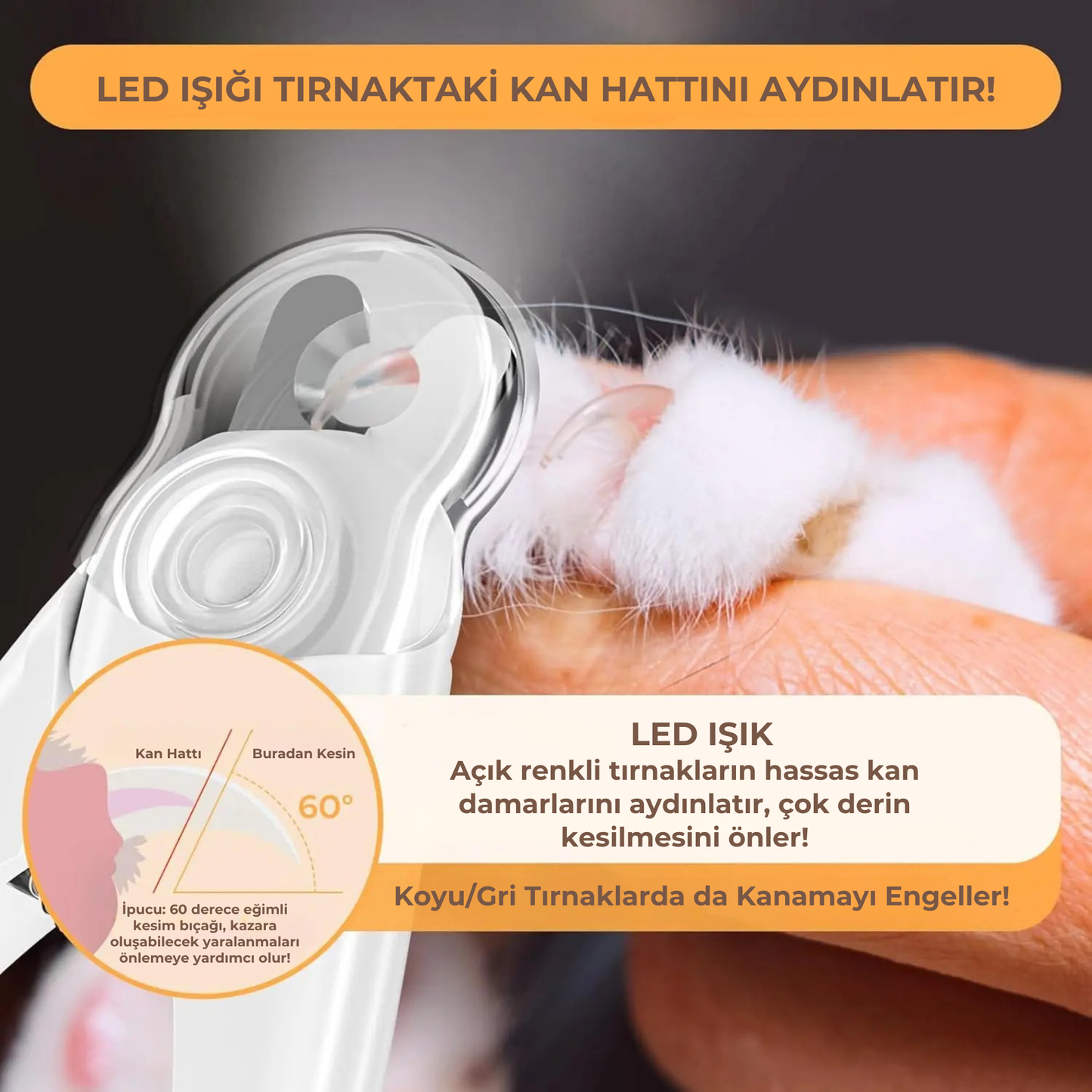 PatiKöşk™ Işıklı Evcil Hayvan Tırnak Makası