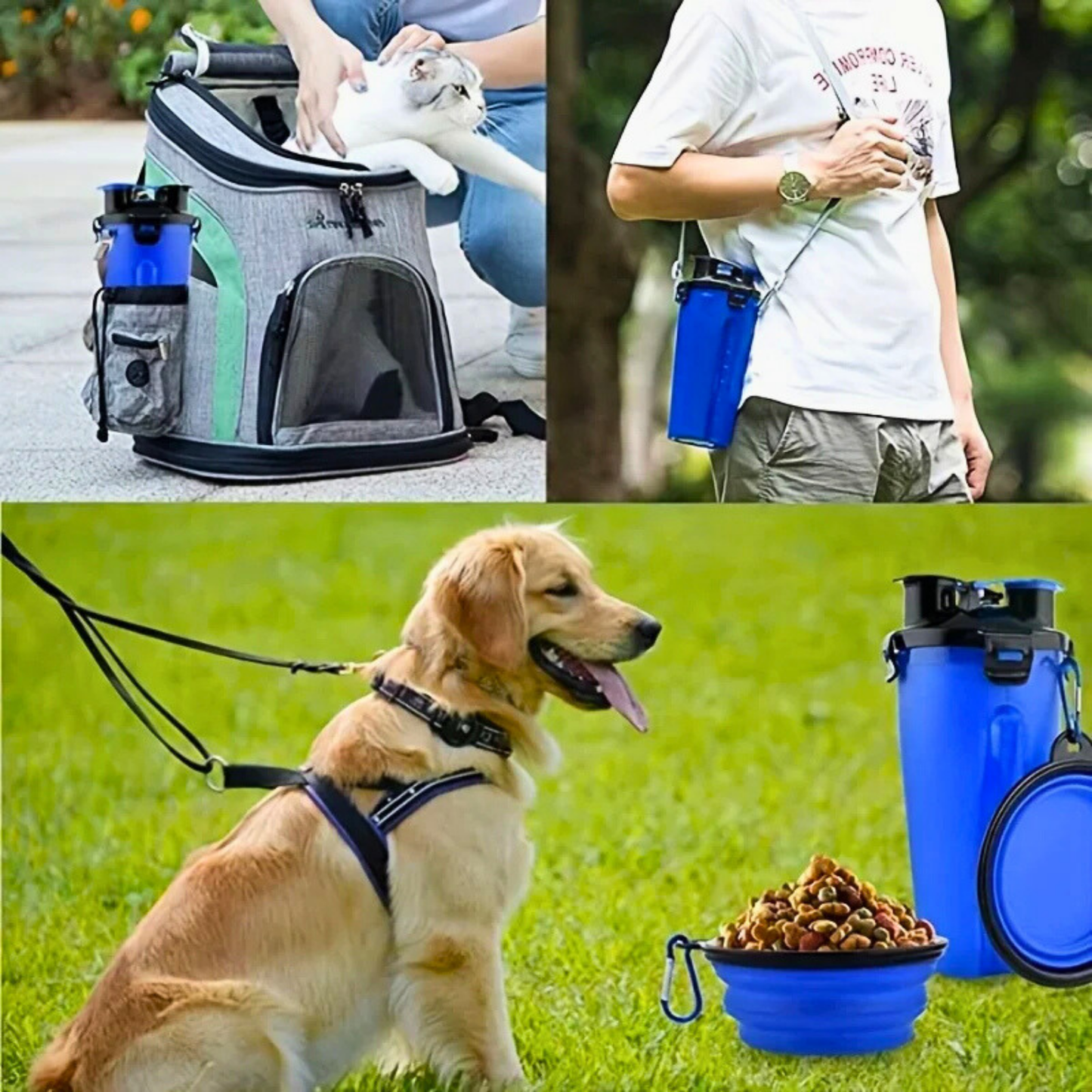 PatiKöşk™ Evcil Hayvan Mama ve Su Taşıma Seti
