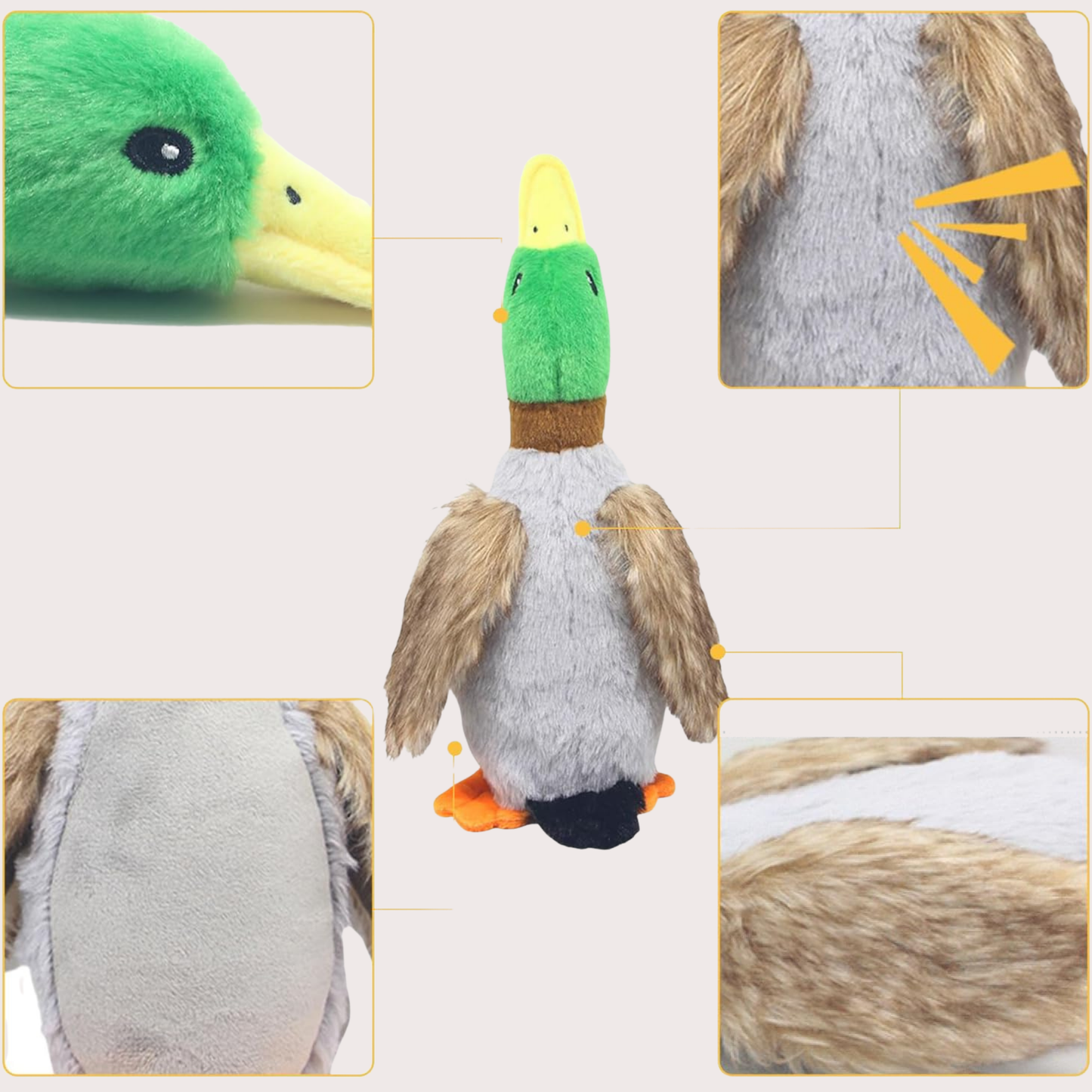 PatiKöşk™ Sesli Ördek Şekilli Peluş Köpek Oyuncağı