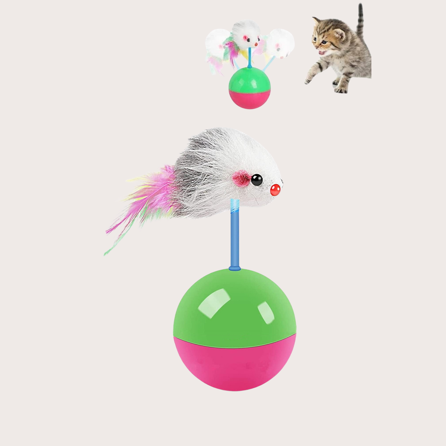 PatiKöşk™ Fareli Hacıyatmaz Oyun Topu (Ürün Kodu: PK 157)