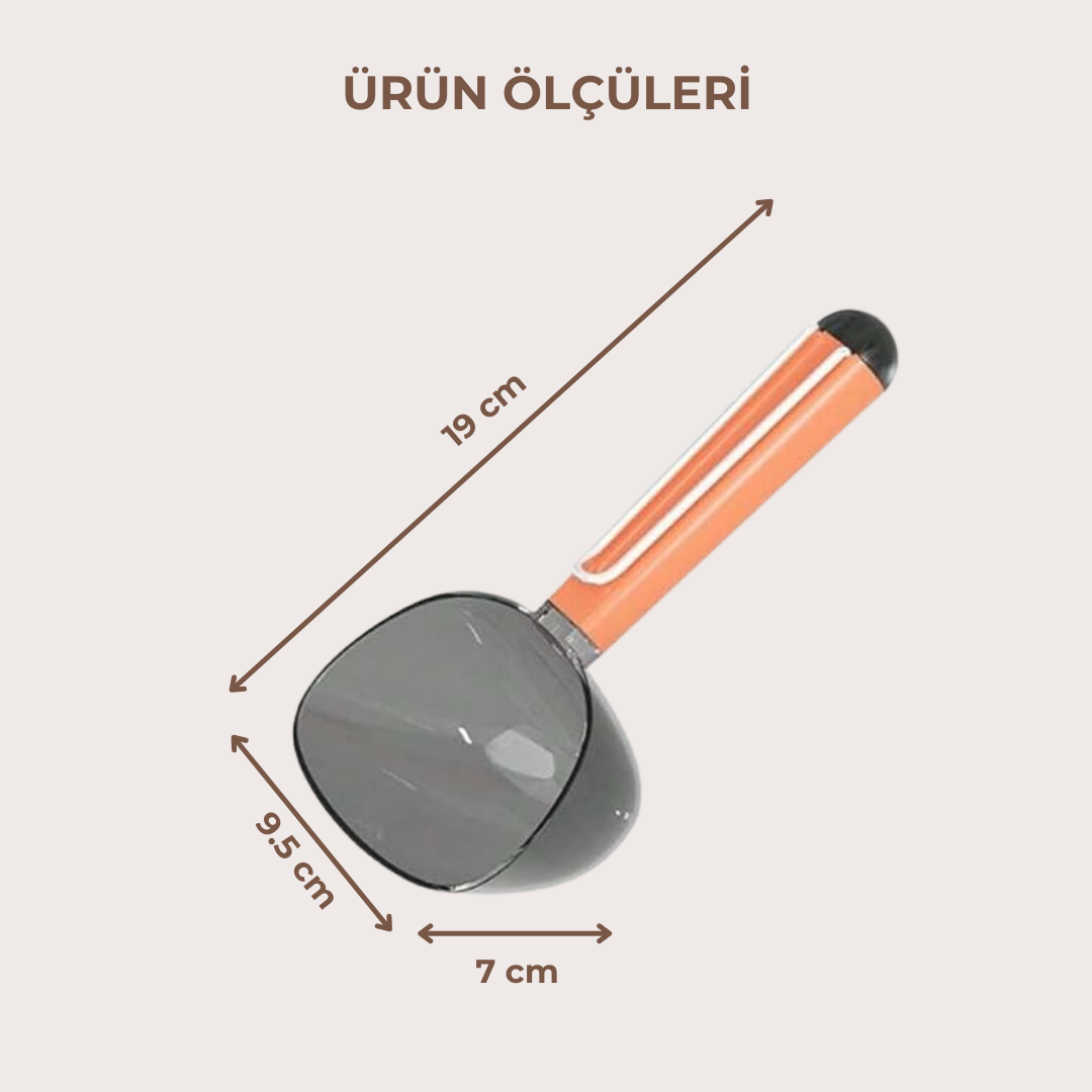 PatiKöşk™ Klipsli Ölçekli Mama Küreği (Ürün Kodu: PK 109)