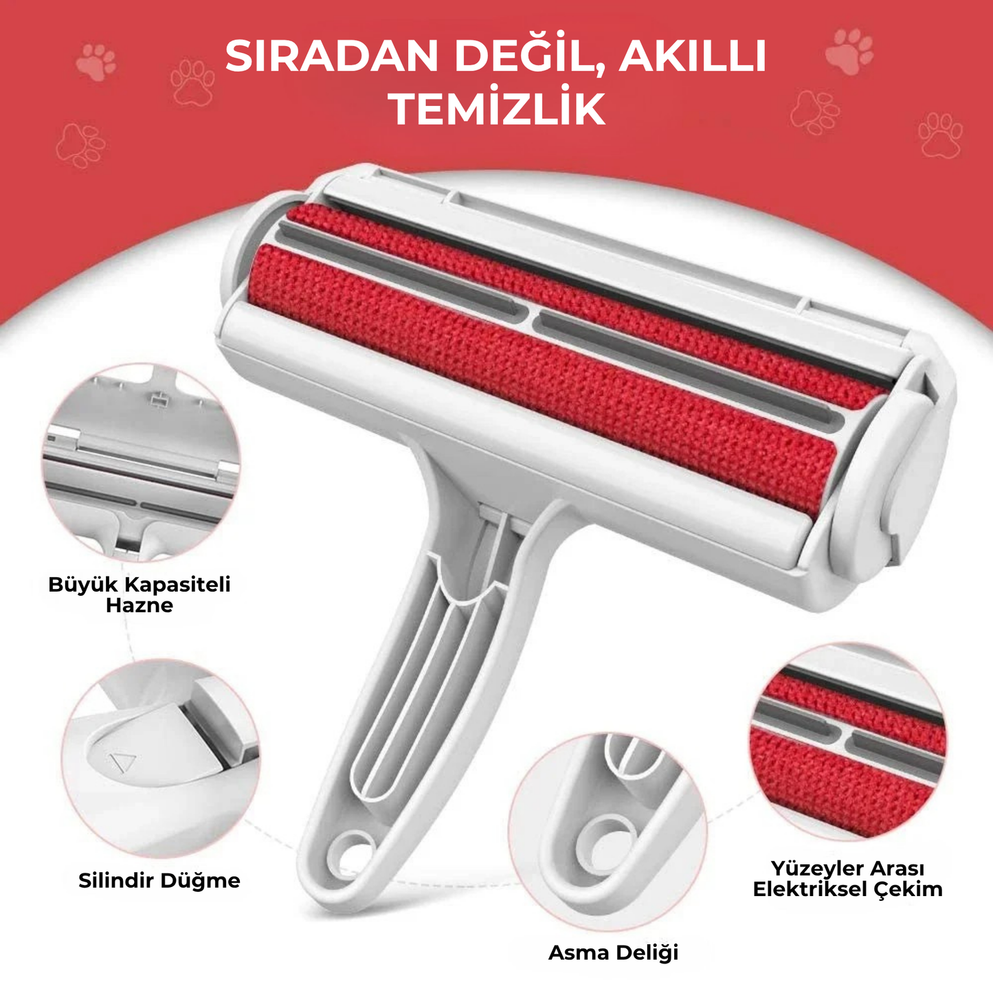 PatiKöşk™ Hazneli Evcil Hayvan Tüy Toplama Fırçası