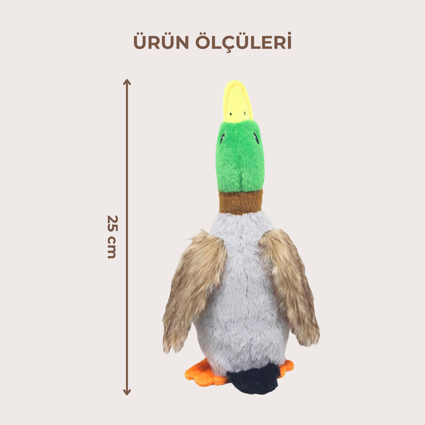 PatiKöşk™ Sesli Ördek Şekilli Peluş Köpek Oyuncağı (Ürün Kodu: PK 85)