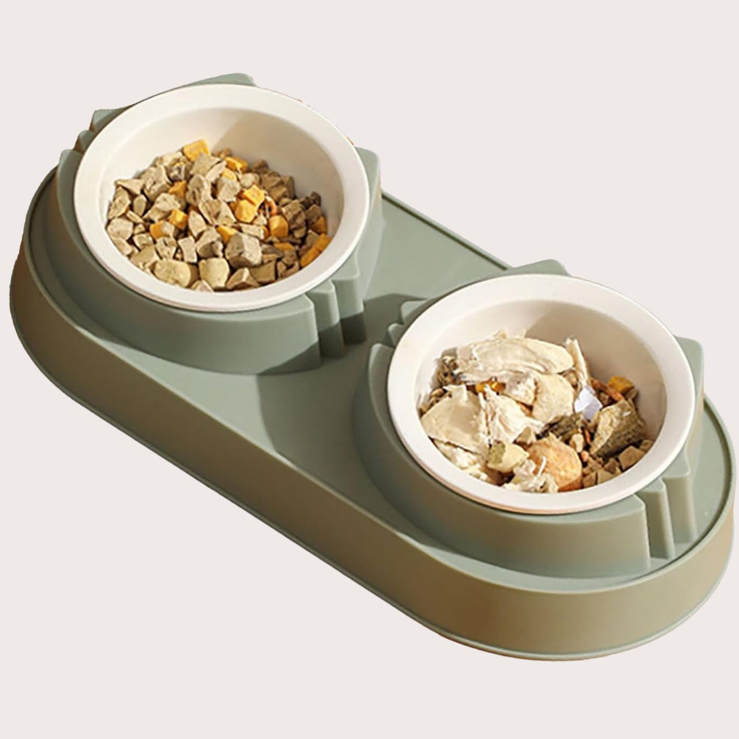 PatiKöşk™ Mikopet Çift Bölmeli Mama ve Su Kabı