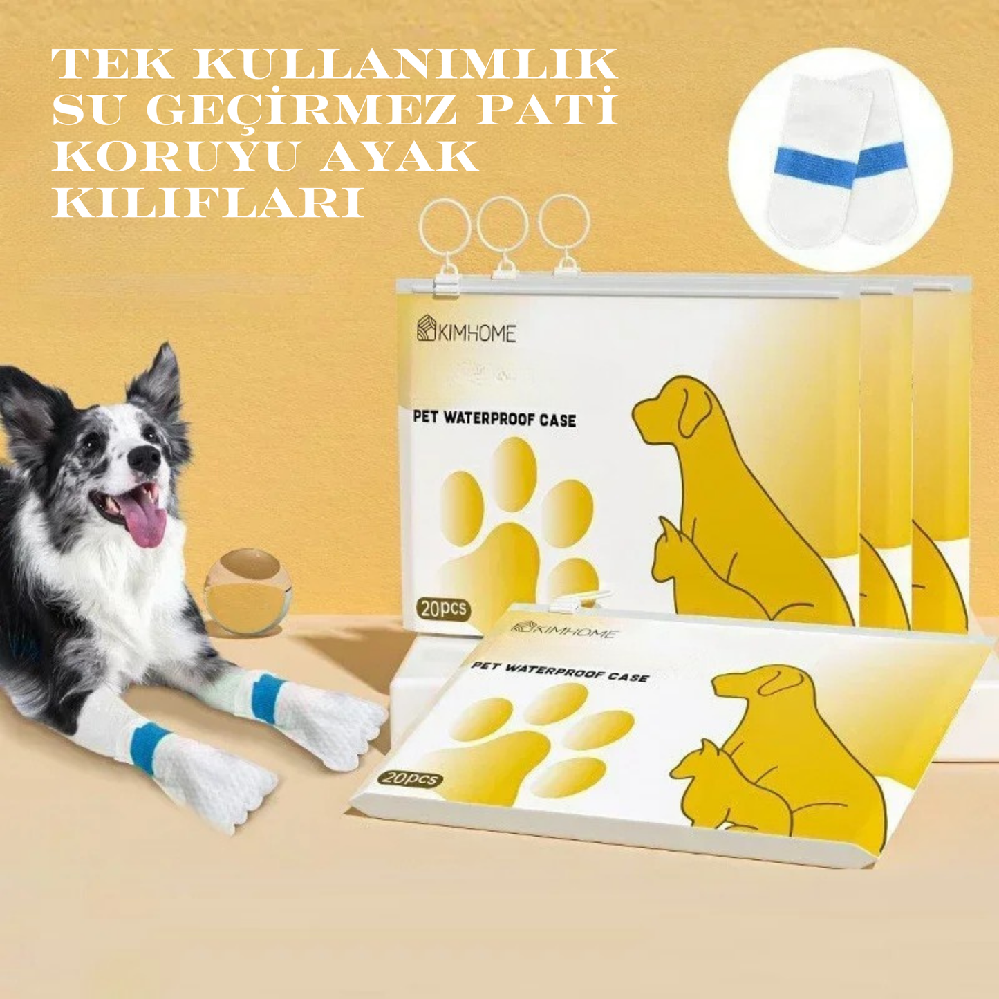 PatiKöşk™ Su Geçirmez Pati Koruyucu Ayak Kılıfları 3'lü Paket Toplam 60 Adet