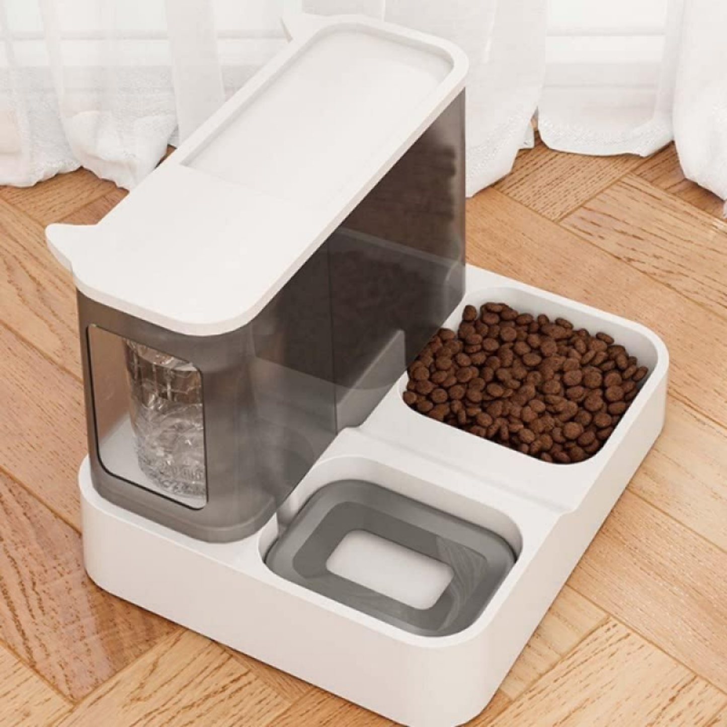 PatiKöşk™ 2'si 1 Arada Otomatik Kedi Mama ve Su Kabı (Ürün Kodu: PK 182)