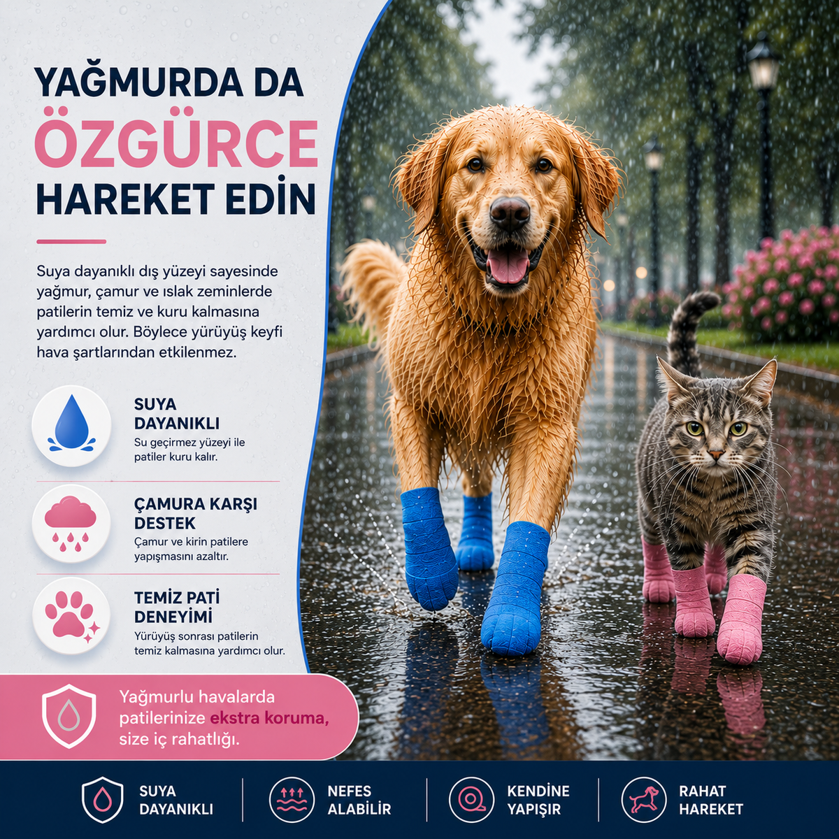 PatiKöşk™ Su Geçirmez Evcil Hayvan Pati Koruyucu Bandaj (Ürün Kodu: PK 103)