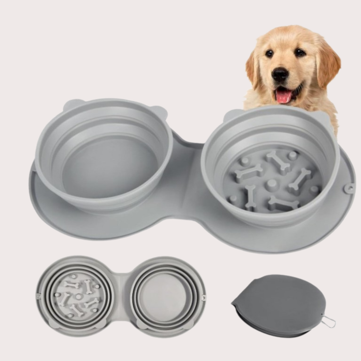 PatiKöşk™ Katlanabilir İkili Mama ve Su Kabı