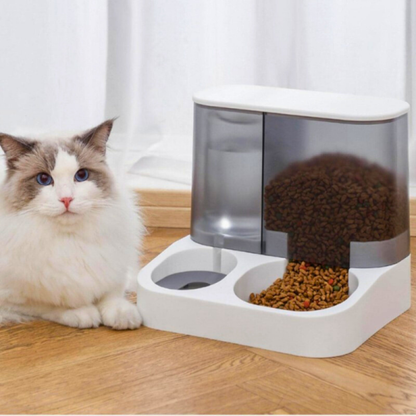 PatiKöşk™ 2'si 1 Arada Otomatik Kedi Mama ve Su Kabı (Ürün Kodu: PK 182)