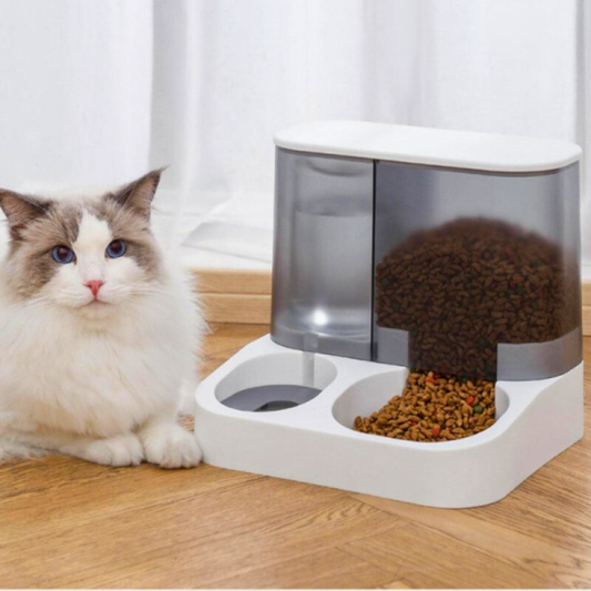 PatiKöşk™ 2'si 1 Arada Otomatik Kedi Mama ve Su Kabı (Ürün Kodu: PK 182)