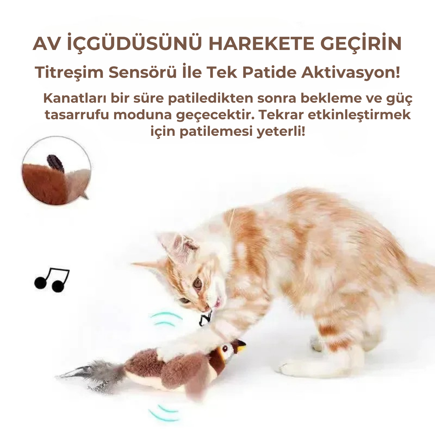 PatiKöşk™ Şarjlı Peluş Uçan Kuş (Ürün Kodu: PK 46)