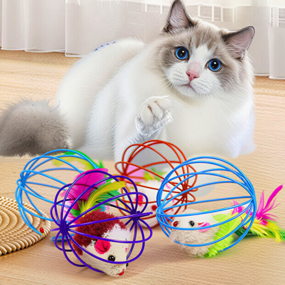 PatiKöşk™ Kafesli Fare Kedi Oyun Topu (Ürün Kodu: PK 120)