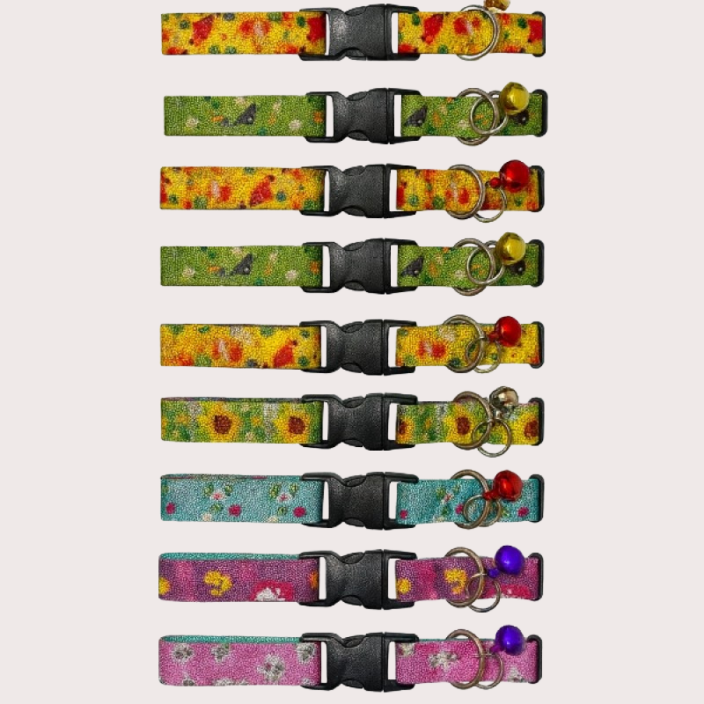 PatiKöşk™ Desenli Zilli Kedi Tasması (Ürün Kodu: PK 129)