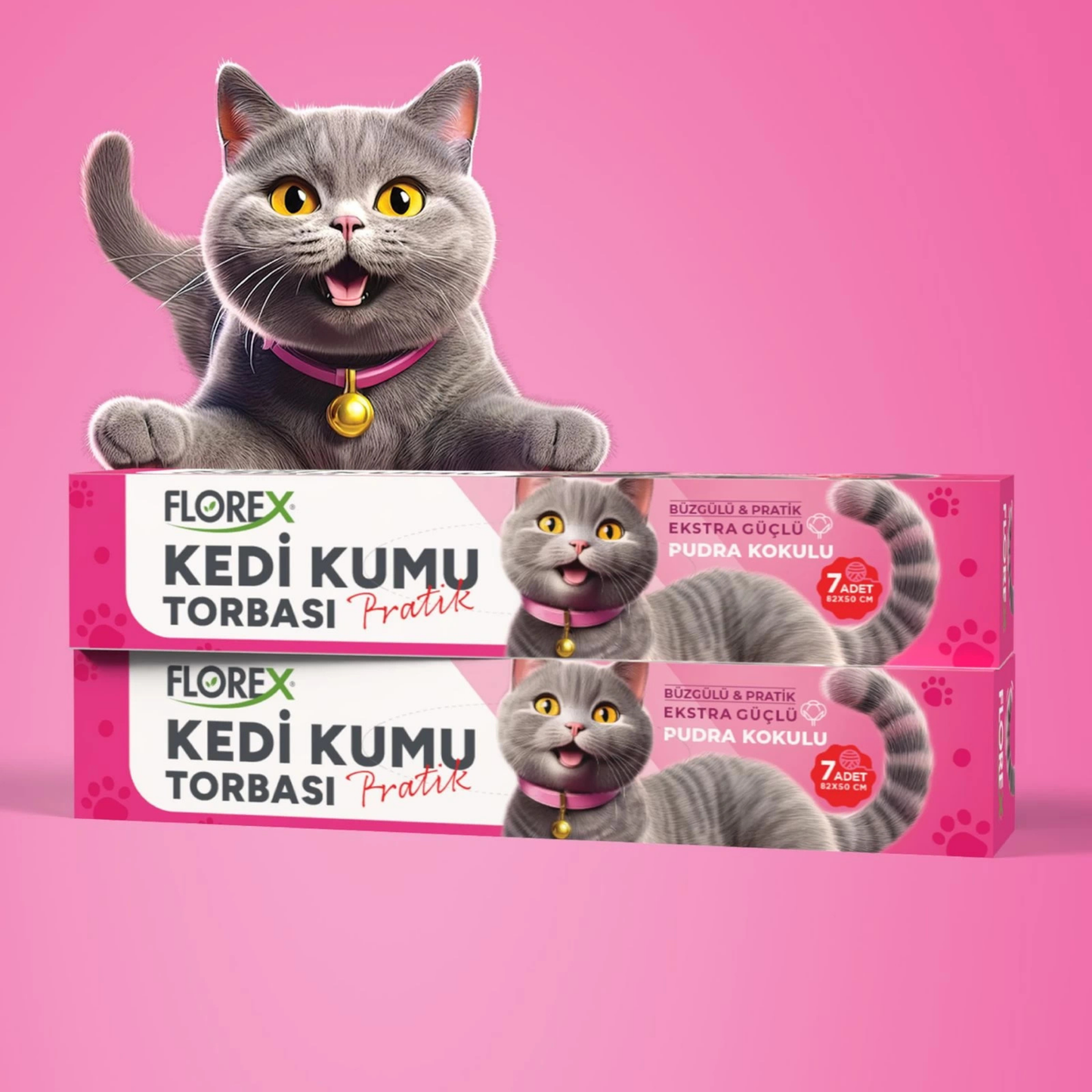 PatiKöşk™ Kedi Kumu Torbası Pudra Kokulu (Ürün Kodu: PK 186)