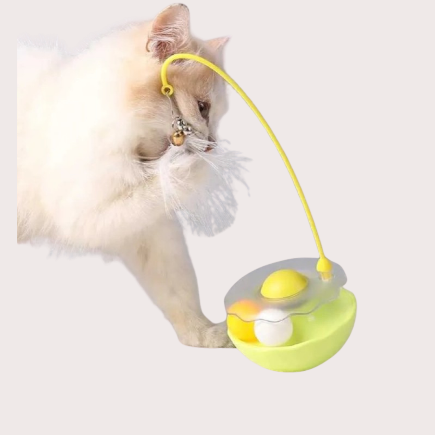 PatiKöşk™ Zilli Kedi Otlu Hacıyatmaz Oyuncağı