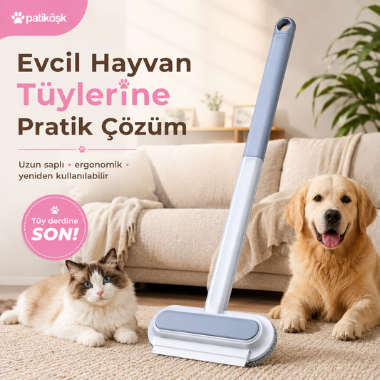 PatiKöşk™ Uzun Saplı Evcil Hayvan Tüy Temizleme Fırçası (Ürün Kodu: PK 39)