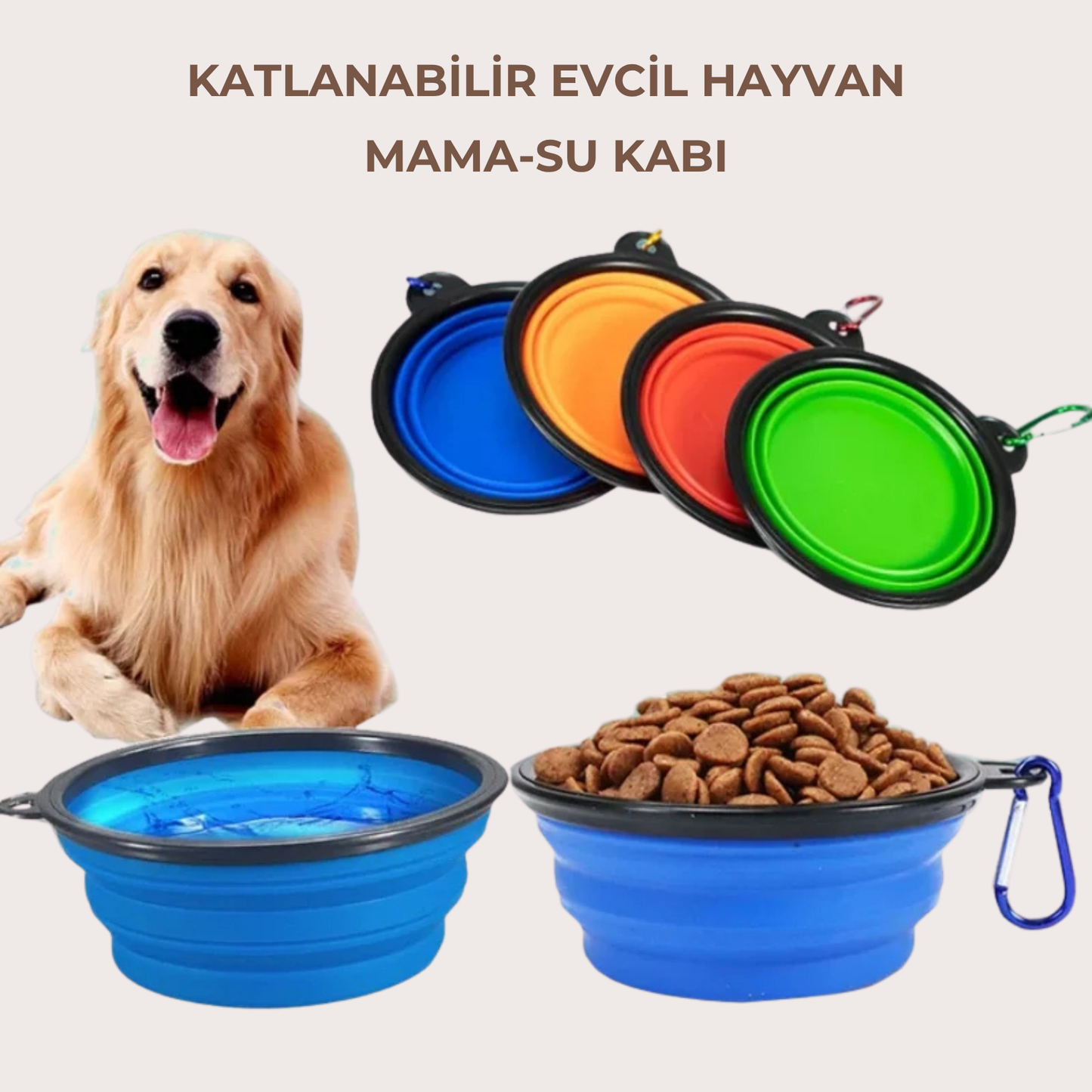 PatiKöşk™ Katlanabilir Evcil Hayvan Mama-Su Kabı (Ürün Kodu: PK 27)