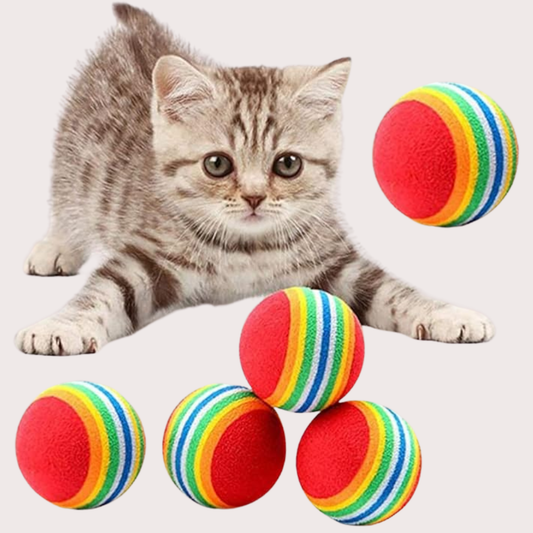 PatiKöşk™ Gökkuşağı Renkli Evcil Hayvan Oyun Topu 2 Adet