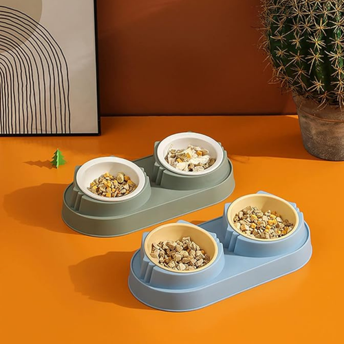 PatiKöşk™ Mikopet Çift Bölmeli Mama ve Su Kabı (Ürün Kodu: PK 73)