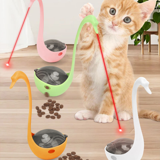 PatiKöşk™  Kuğu Şeklinde Lazerli Kedi Oyuncağı