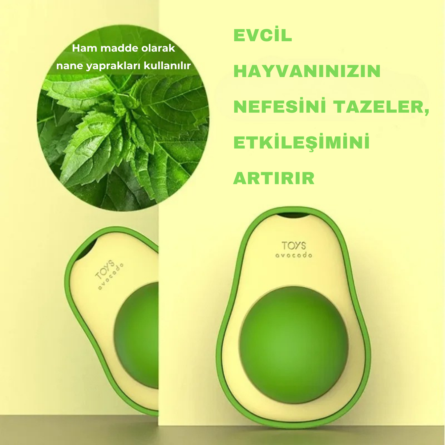 PatiKöşk™ Kedi Nanesi Avokado Oyun Topu (Ürün Kodu: PK 29)