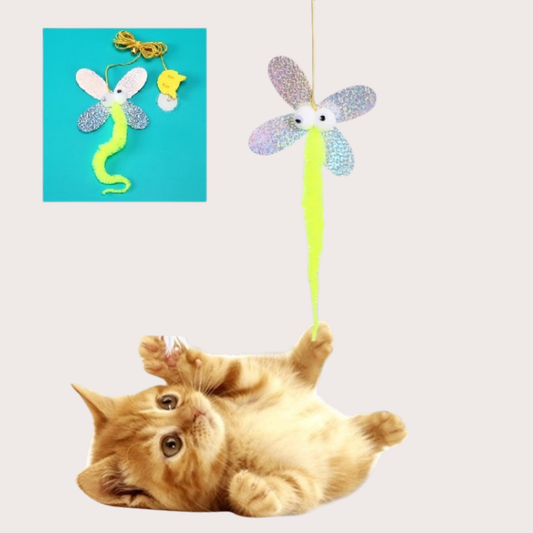 PatiKöşk™ Kelebek Model Elastik Kendinden Yapışkanlı Kedi Oyun Oltası