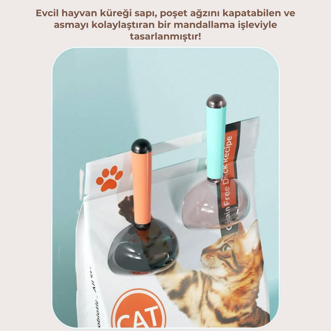 PatiKöşk™ Klipsli Ölçekli Mama Küreği (Ürün Kodu: PK 109)