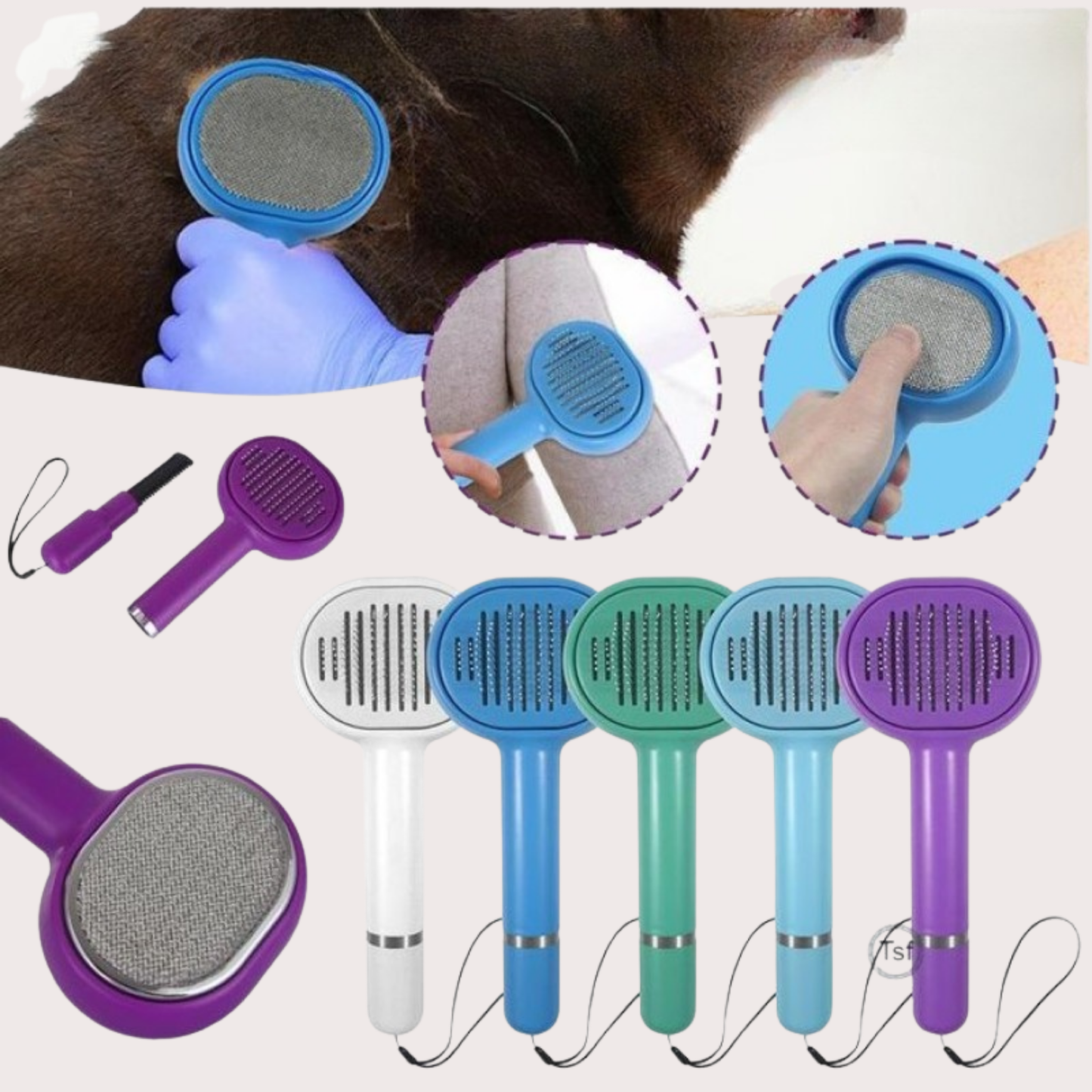 PatiKöşk™ Çok Fonksiyonlu Evcil Hayvan Tüy Temizleyici Fırça (Ürün Kodu: PK 50)