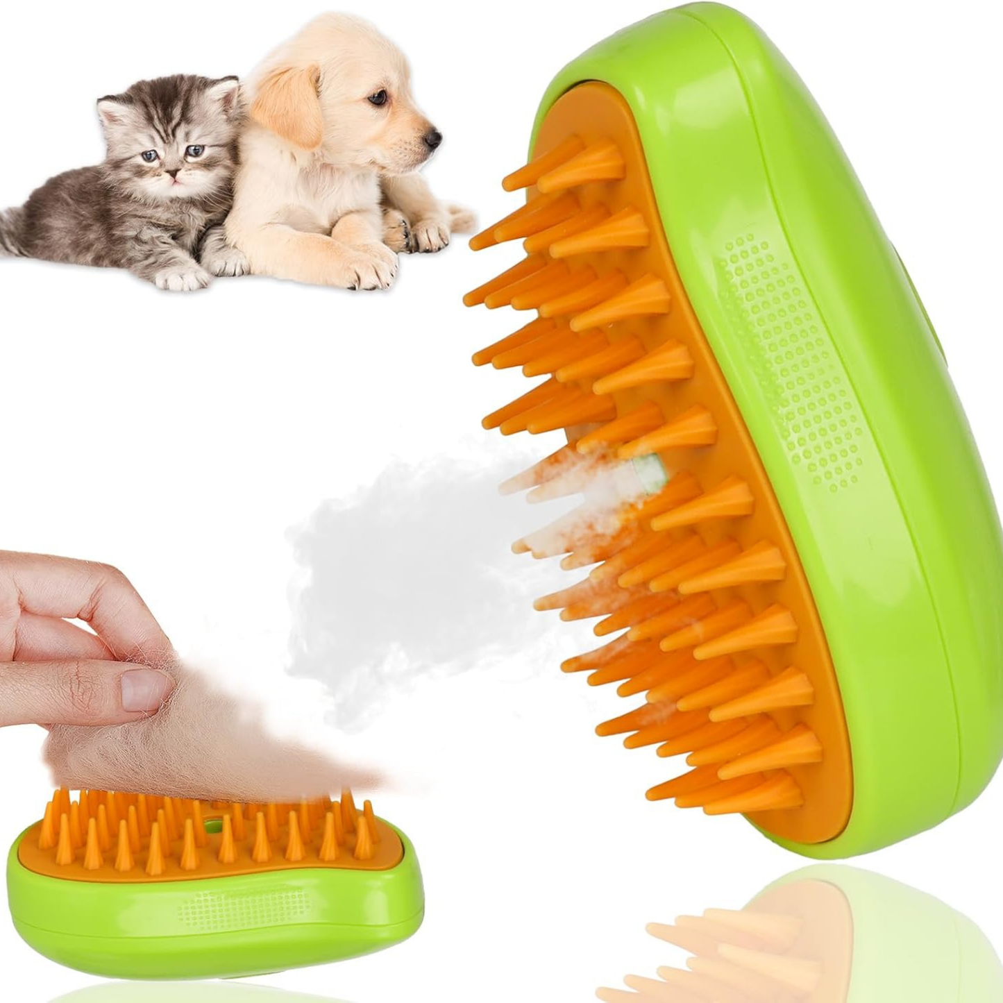 PatiKöşk™ 3'ü 1 Arada Buharlı Evcil Hayvan Bakım Fırçası (Tüy Alma, Temizleme ve Masaj Fonksiyonu) (Ürün Kodu: PK 36)