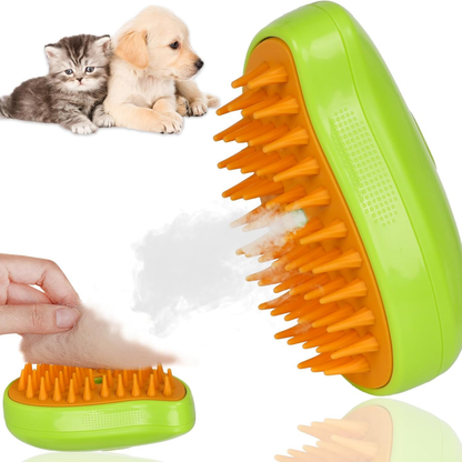 PatiKöşk™ 3'ü 1 Arada Buharlı Evcil Hayvan Bakım Fırçası (Tüy Alma, Temizleme ve Masaj Fonksiyonu) (Ürün Kodu: PK 36)