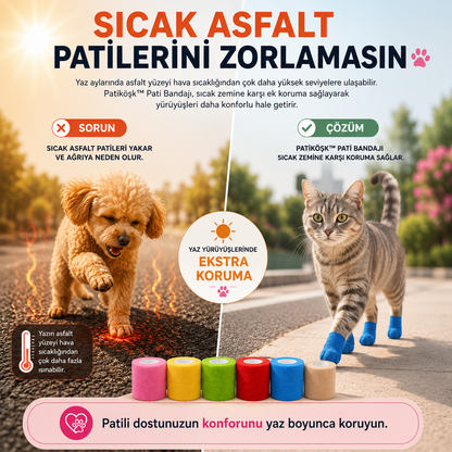 PatiKöşk™ Su Geçirmez Evcil Hayvan Pati Koruyucu Bandaj (Ürün Kodu: PK 103)