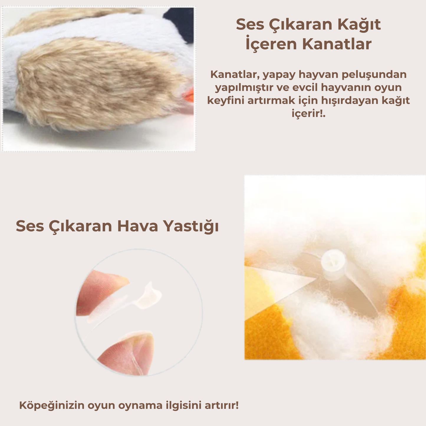 PatiKöşk™ Sesli Ördek Şekilli Peluş Köpek Oyuncağı (Ürün Kodu: PK 85)
