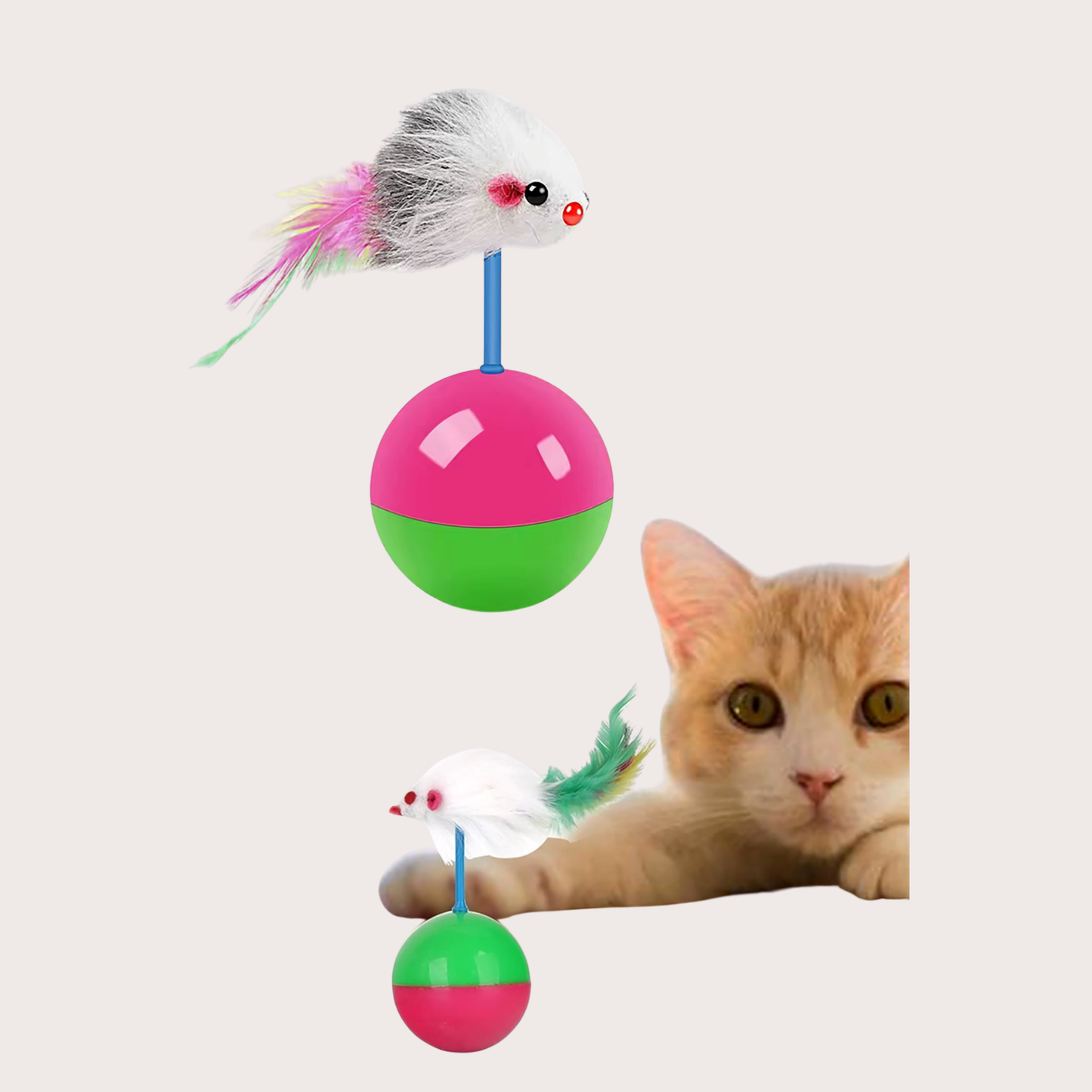 PatiKöşk™ Fareli Hacıyatmaz Oyun Topu (Ürün Kodu: PK 157)