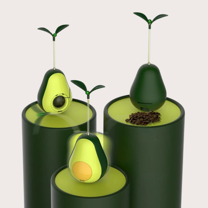 PatiKöşk™ Avokado Şeklinde Kedi Naneli ve Mama Hazneli Kedi Oyuncağı