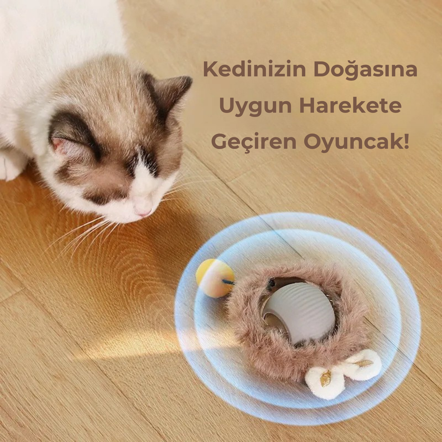 PatiKöşk™ Peluş Otomatik Hareketli ve Şarjlı Kedi Oyuncağı