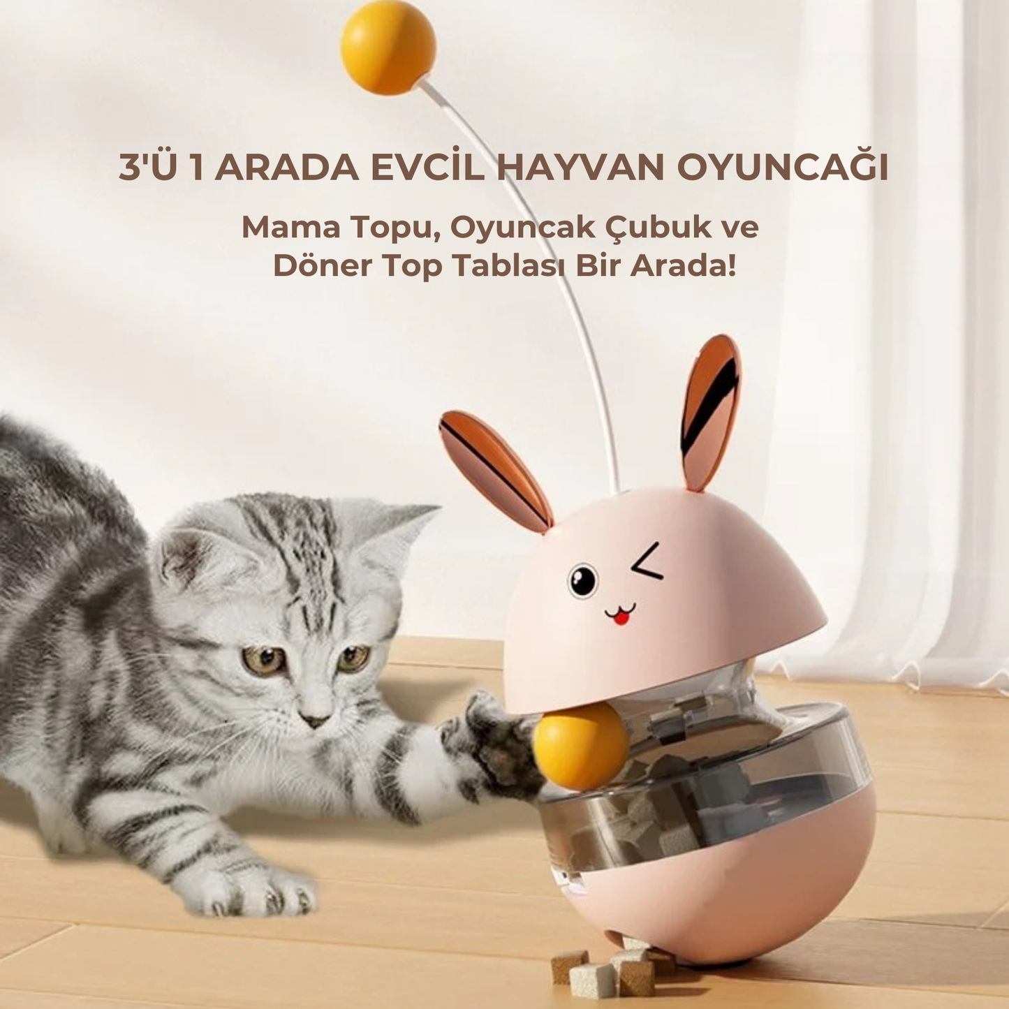 PatiKöşk™ Mama Hazneli Hacıyatmaz Oyuncağı (Ürün Kodu: PK 44)
