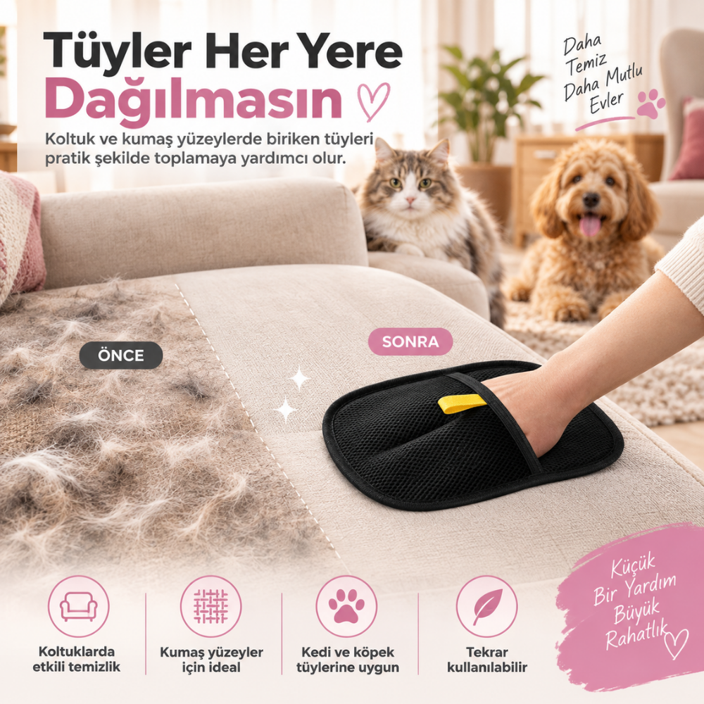 PatiKöşk™ Yeni Nesil Tüy Toplama Eldiveni (Ürün Kodu: PK 40)