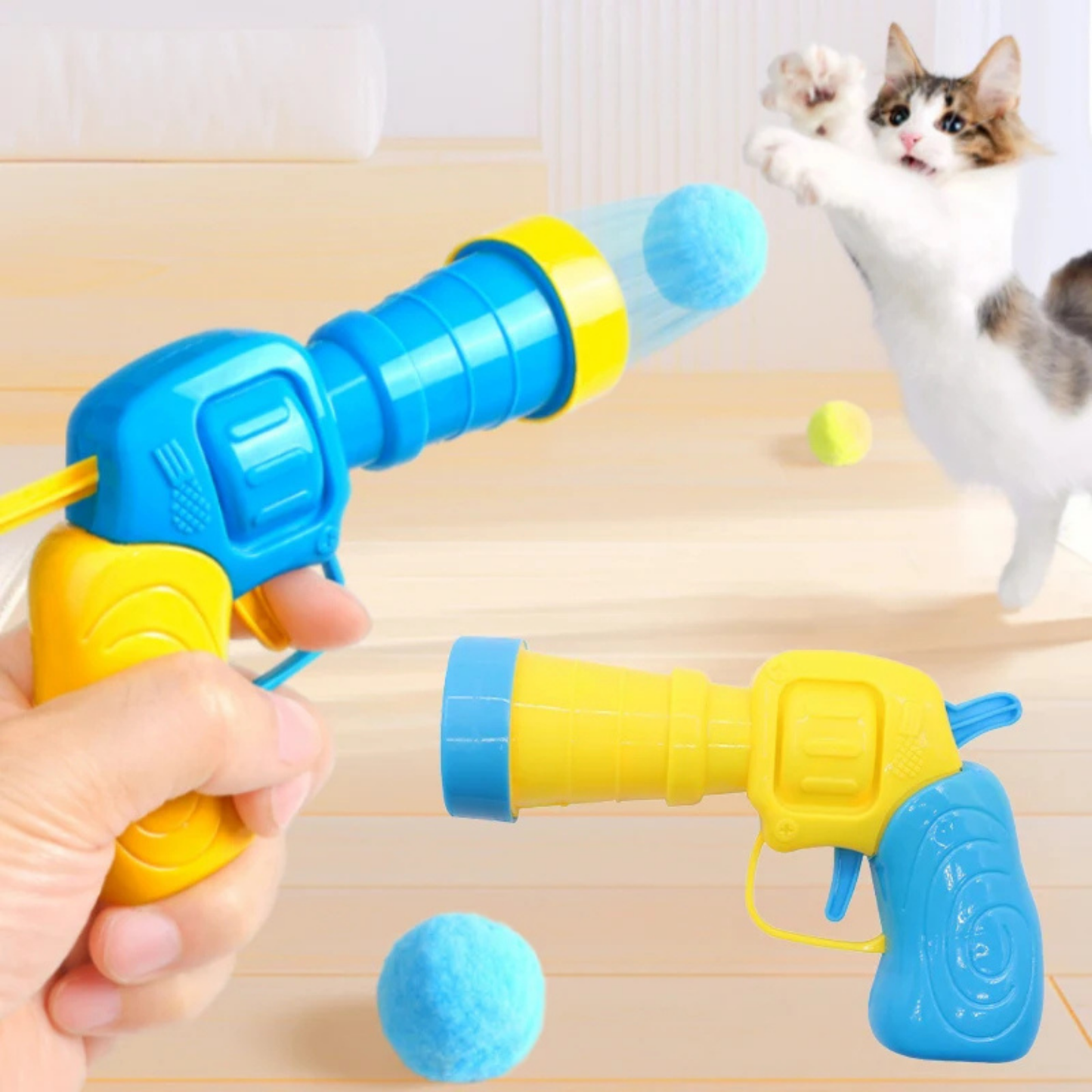 PatiKöşk™ Peluş Top Atan İnteraktif Kedi Oyuncağı (Ürün Kodu: PK 47)