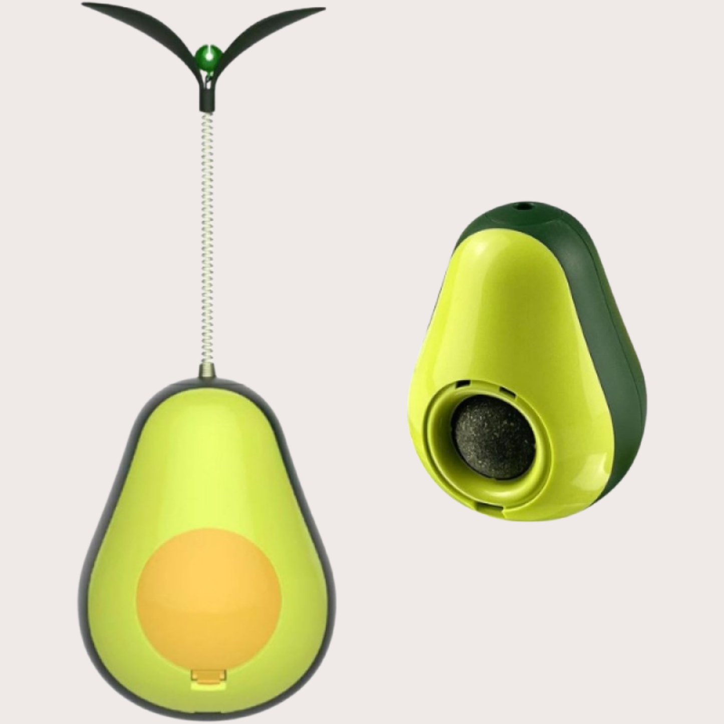 PatiKöşk™ Avokado Şeklinde Kedi Naneli ve Mama Hazneli Kedi Oyuncağı