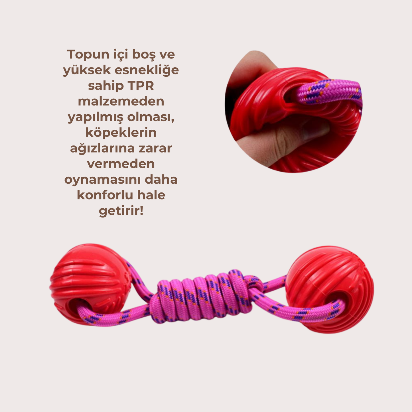 PatiKöşk™ Köpekler İçin Dayanıklı Kauçuk Toplu Oyuncak (Ürün Kodu: PK 80)