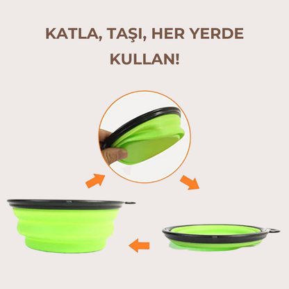 PatiKöşk™ Katlanabilir Evcil Hayvan Mama-Su Kabı (Ürün Kodu: PK 27)
