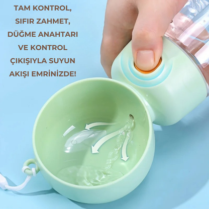 PatiKöşk™ Taşınabilir Evcil Hayvan Mama Hazneli Su Matarası (Ürün Kodu: PK 7)