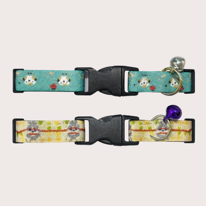 PatiKöşk™ Desenli Zilli Kedi Tasması (Ürün Kodu: PK 129)