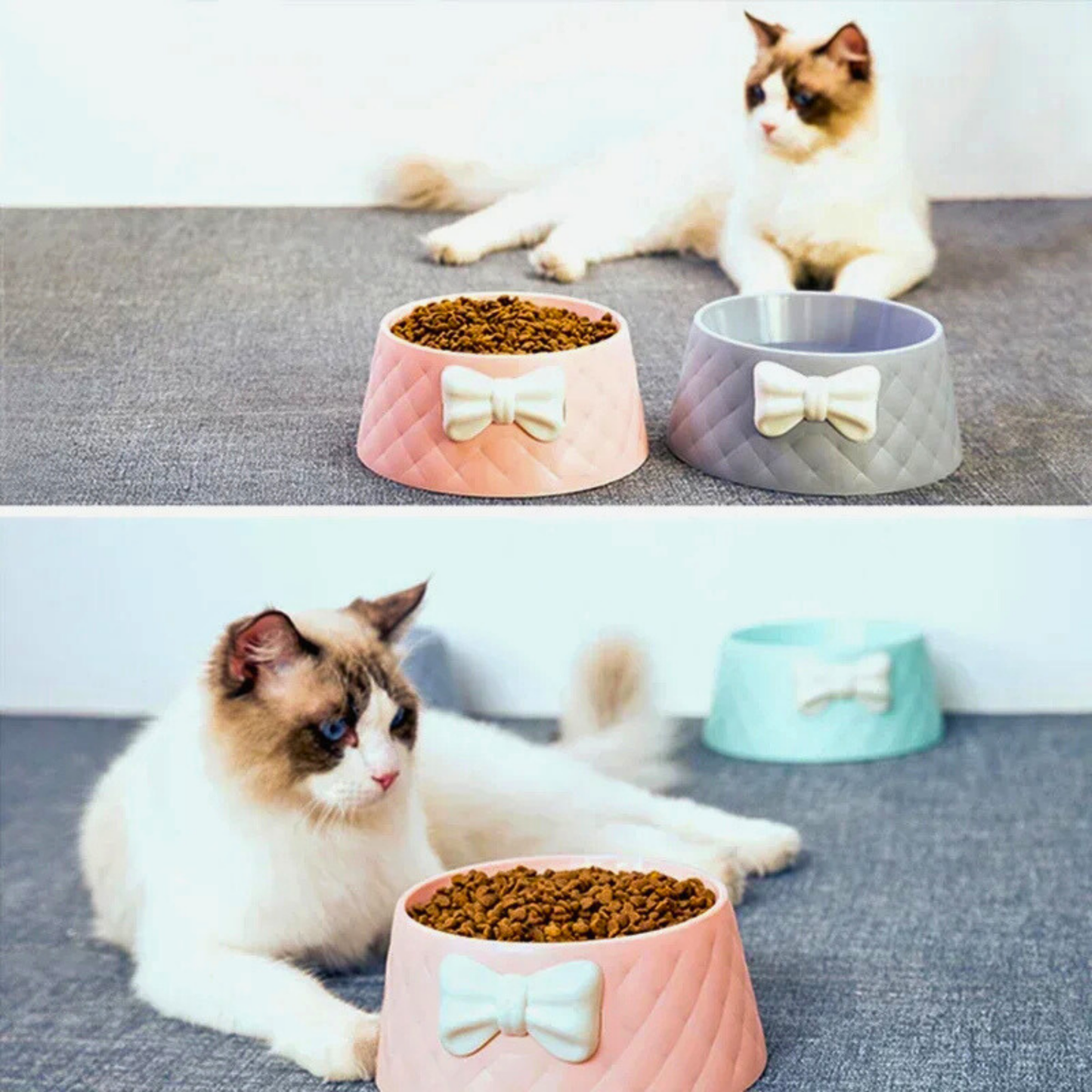 PatiKöşk™ Şık Desenli Fiyonklu Mama Kabı