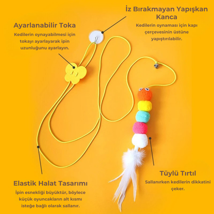 PatiKöşk™ Elastik Yapışkanlı Kedi Oyun Oltası