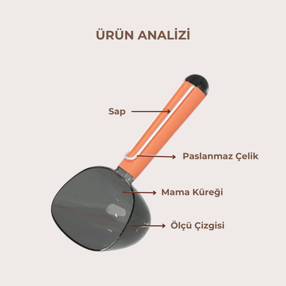 PatiKöşk™ Klipsli Ölçekli Mama Küreği (Ürün Kodu: PK 109)