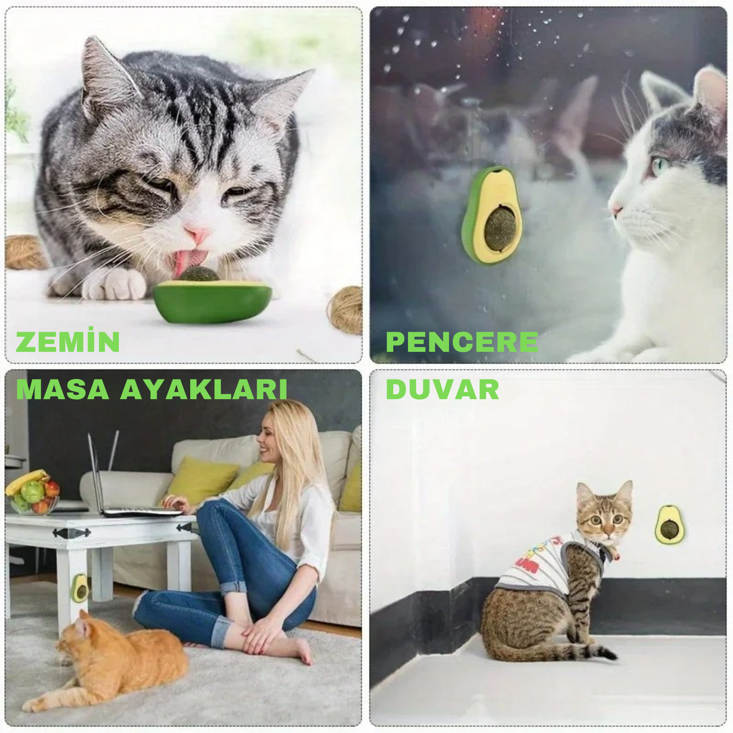 PatiKöşk™ Kedi Nanesi Avokado Oyun Topu